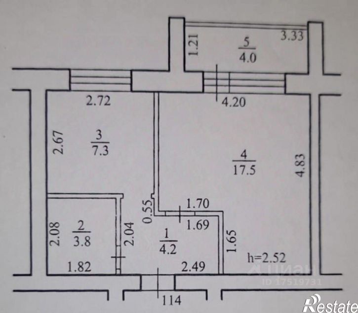 1-комн квартира улица Калинина, 90,  д. 90