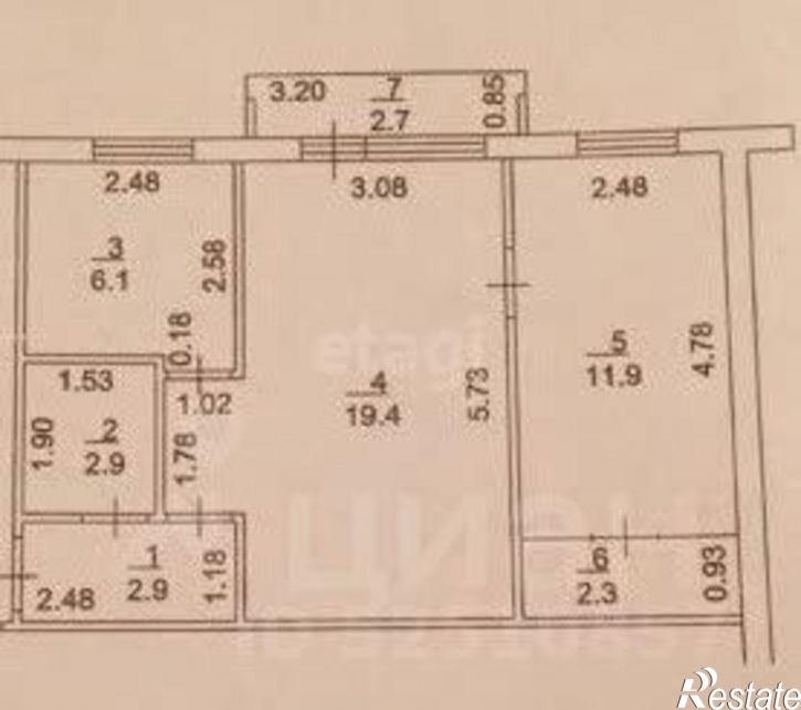 2-комн квартира улица Островского, 13,  д. 13