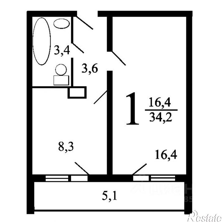 1-комн квартира ул Ленинградская, 93а,  д. 93а