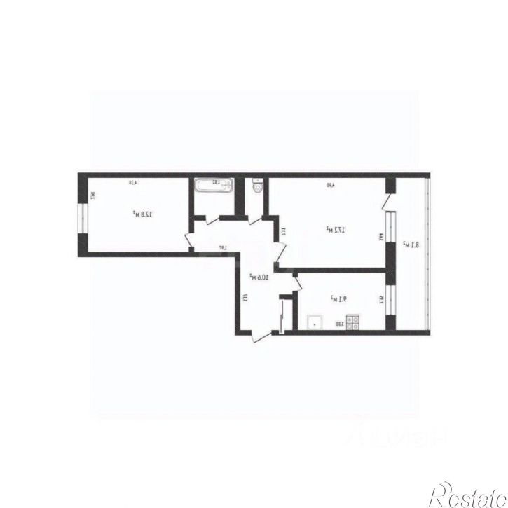 2-комн квартира Ленинградская улица, 85,  д. 85