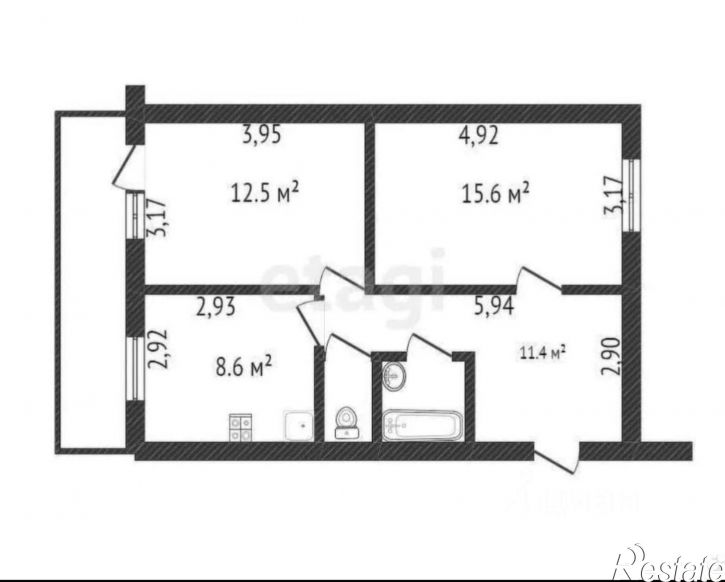 2-комн квартира б-р Космонавтов, 48,  д. 48