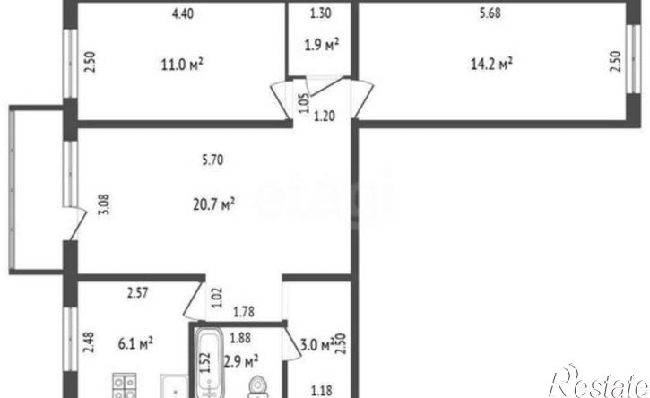 3-комн квартира б-р Космонавтов, 18,  д. 18