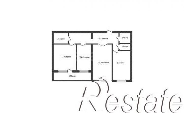 3-комн квартира Уфимская улица, 118Б,  д. 118Б