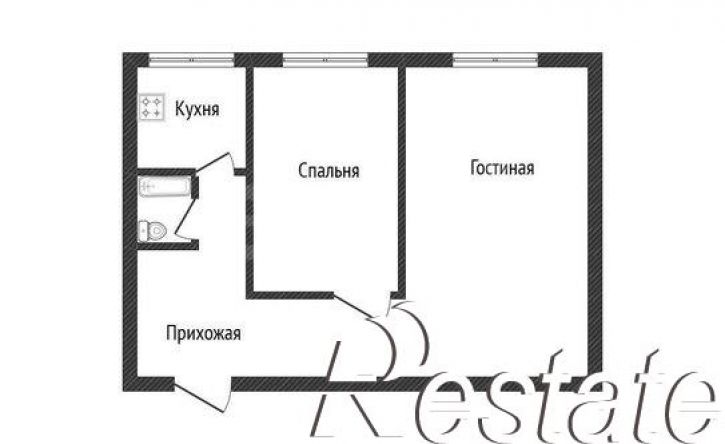 2-комн квартира улица К.Маркса, 8,  д. 8