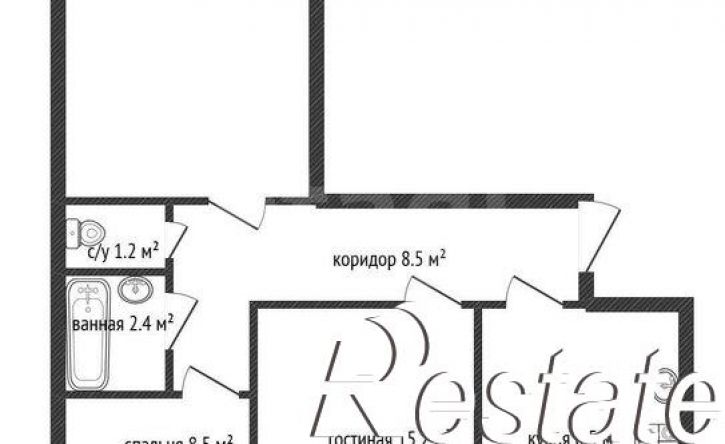 3-комн квартира Октябрьская улица, 62А,  д. 62А